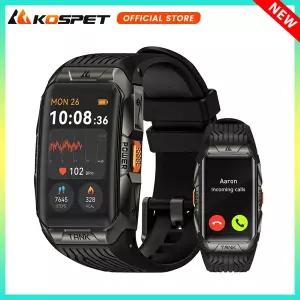 호환  2025 KOSPET TANK X2 남성용 견고한 스마트 시계 3D 곡선 스크린 AMOLED AOD 5ATM IP69K 방수 블루투