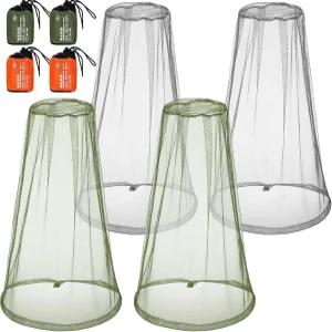 헤스티야 4팩 모기장 페이스 메시 보호망 야외 하이킹 캠핑용 날벌레 방지(그레이 아미 그린)