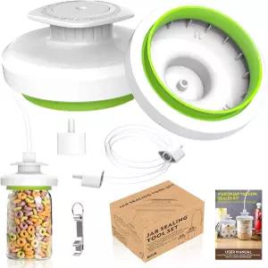 식품 보호용 메이슨 병 진공 밀봉기 및 액세서리 호스 와이드-마우스 일반-마우스 병용 뚜껑 오프너가 있는