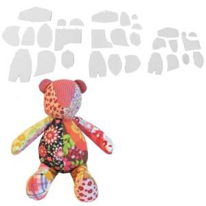 Jectse 30개 메모리 베어 템플릿 자 세트, 아크릴 베어, 어린 시절 기억 보존, 용 장식 공예 재봉 패턴 템플릿, Jectsebc46s37k2o