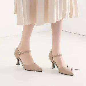 국산 여자 샌들 봄 가보시 힐구두 여성 굽7센치 슈즈 다양한 칼라 세가지 스트랩힐 하이힐 225mm-250mm봄pq