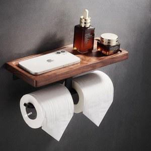 욕실 벽걸이 원목 화장지 이중 민굿샵 걸이 주방 소형 무타공 핸드폰 무광블랙 티슈케이스