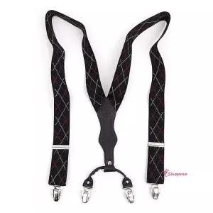 캐주얼 남자 서스펜더 패턴 사선멜빵 정장 남성 체크 클래식efg500