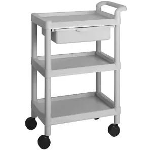 입원실 환자식서빙 3단 ㄷ자선반 서랍형 회색카트 병동 피부과 병원처치용 의원 진료실