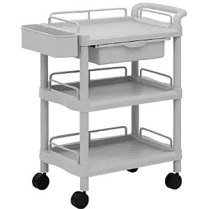 입원실 회진 오픈형 ㄷ자 3단선반 드레싱카트 한의원 병동간호사 병원처치용 트롤리 약품보관