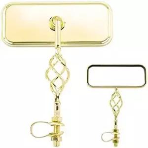 직사각형 케이지 미러 올 골드. 자전거 부품