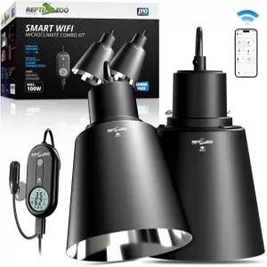 타이밍 콤보 파충류 조명 반사기 캡 탱크용 주간 온도 및 습도 모니터 제어 기능을 갖춘 동물원 스마트