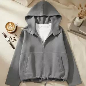 [다잇템] 여성 혼방 비스코스 후디 박시 집업