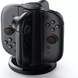 양면 마그네틱 커넥터와 USB 타입-C 케이블이 장착된 닌텐도 스위치 2 조이콘용 4-in-1 충전 도크 NS