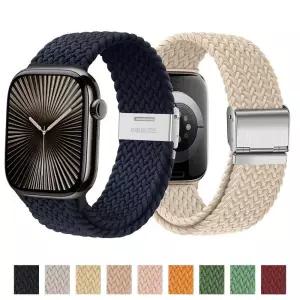 Apple 시계 밴드 용 스트랩 46mm 45mm 44mm 49mm 40mm 41mm 42mm 땋은 루프 코레아 팔찌 iWatch 시리즈 10