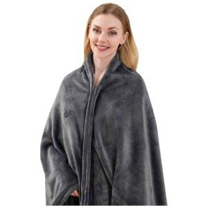 망토 발열담요 지퍼 USB온열 망토이불 살구 야외 1 AB면 전기요 배터리