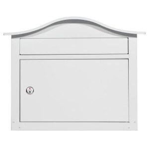SARATOGA 잠금 외부용 벽걸이 스틸 포함 화이트 드롭 우편함 아연 도금 미디엄 금속 자물쇠 박스