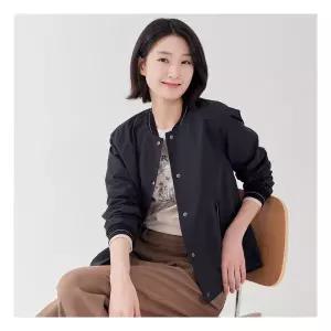 [지센] 시보리 등판자수 봄버형 점퍼 LSJPP253BK 1112128