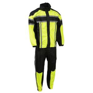 NEXGEN SH233113 남성용 블랙 네온 오토바이 그린 포함 테이프 비옷 4XL 반사 아웃도어 방수