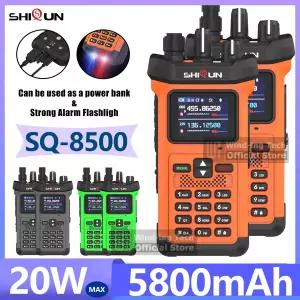 호환  12PCS SQ-8500 20W 워키 토키 5800mAh 이중 목적 전원 은행 Al 소음 감소 Type-C 슈퍼 파워 IP54 캠