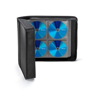 SANWA 240 용량 CD 케이스, 블루 레이 케이스 홀더, 무비 뮤직 미디어 디스크 지갑, 하드쉘 DVD VCD 바인더 보관함, 휴대용 지퍼, 손잡이가 있는 EVA 보호 슬리브, 자동차, 가정, 사무실, 블랙용