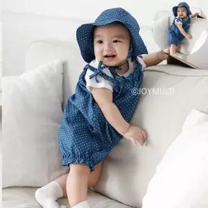 백일옷 도트점프슈트모자세트203205