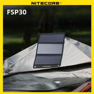 나이트코어 FSP30 방수 휴대용 태양광 패널 30W 소형 전지 USB-C PD 18W 고속 충전기 (휴대폰, 캠핑, 하이