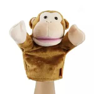 원숭이 핸드퍼펫 동물인형 입벌림 손인형 역할놀이 유아 교육완구 상상력발달 가정용