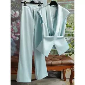 여성용 럭셔리 여신룩 투피스세트 조끼 정장바지 OP3