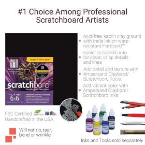 앰퍼샌드 아트 드로잉 8인치 X24인치 일러스트레이션 패널 전문 스크래치보드 혼합 프로필 서플라이 평면 미디어용 18인치
