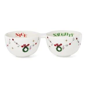 LENOX 898095 MERRY GRINCHMAS NICE 접시 OR 크리스마스 더블 서빙웨어 NAUGHTY 축제 휴일