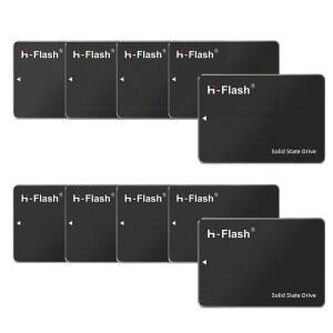 H-Flash 10 팩 256GB 2.5인치 SATA III 내장 SSD, 노트북/PC 데스크톱용 솔리드 스테이트 드라이브, 6Gb/s, 최대 550MB/s, 3D TLC NAND(대량 드라이브 번들)