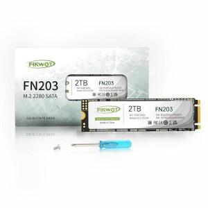 Fikwot FN203 M.2 SATA SSD - SLC 캐시 3D NAND TLC III 6Gb /s 2280 NGFF 내장 솔리드 스테이트 드라이브, 최대 550MB /s, 울트라북, 태블릿 컴퓨터 및 미니 PC(2TB)와 호환 가능