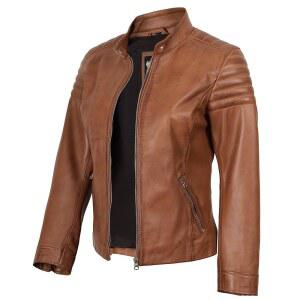 CAFE RACER 가죽 재킷 진짜 양가죽 여성용 CARRIE 자켓