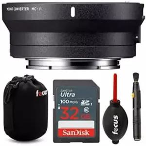 시그마 MC-11 마운트 컨버터/렌즈 어댑터(Sigma//Canon EF 렌즈에서 소니 E까지) 32GB 울트라 SDHC UHS-I