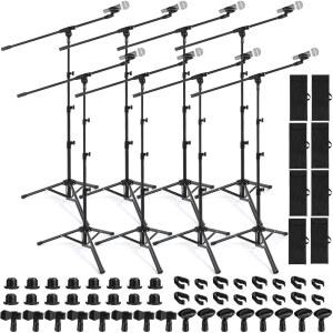 릴렉스위크 4개 삼각대 마이크 스탠드 (클래식 휴대용 암 무대 노래방 및 클립 교회 결혼식 플로어 스타일) 붐 가방