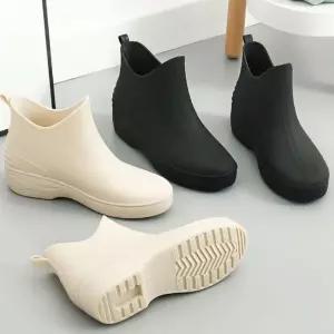 심플 디자인 장마 비오는날 편안한 장화 레인 부츠 장마철 여성 슈즈 앵클레인 부츠숏