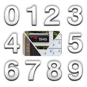 우편함 숫자 아파트 사무실 스틱 금속 10개 광택 모델 스티커 번호 세트 HOPEWAN 주소 3D 건물용 셀프 실버 제작