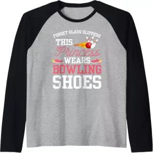 여자 볼링화 볼러 래글런 야구 티를 위한 재미있는 볼링 디자인