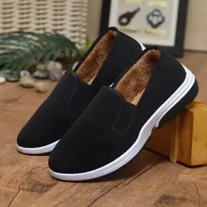 남성 겨울 스니커즈 털신 털운동화 방한 단화 블랙 HLa4+2qxq