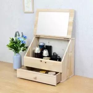[다오름]두리코 뉴삼나무 플라워 서랍 좌식화장대 미니화장대