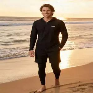 수피 여자 바지 긴팔 후드 세트 비치웨어 바캉스룩 분리 래시가드 래쉬가드 수영복 3종 JEN1