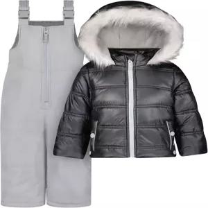 제시카 심슨 걸스의 스노우수트 2피스 스노우비브와 퍼퍼 재킷 인조 모피 후드 포함