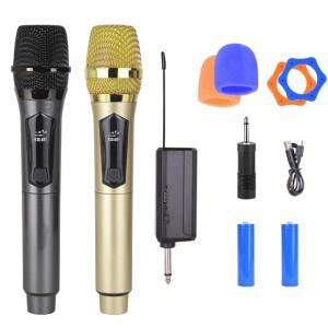고화질 오디오 무선 마이크 범용, 스피커 앰프, 가정용 노래방 무대 KTV에 최적, 충전식