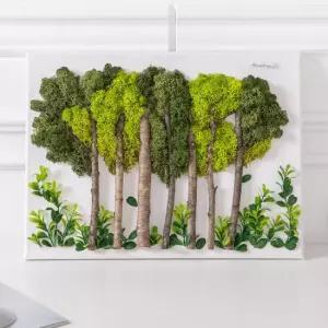 스칸디아모스 공기정화식물 액자 가로숲캔버스 set 30cm 인테리어 천연 이끼 장식