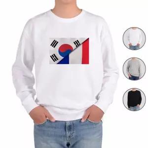 맨투맨 전색상 대한민국 프랑스 국기 전쟁 프린트셔츠 QgE2+8XGA