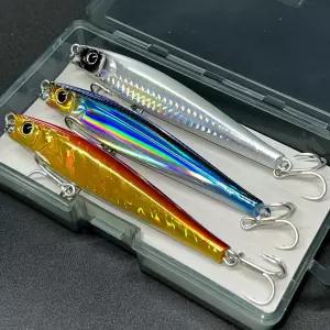 Proaovao 3pcs 소금물 낚시 미끼 롱 캐스트 싱킹 저크베이트 스윔베이트 워블러 인공 하드 - 송어 농어용