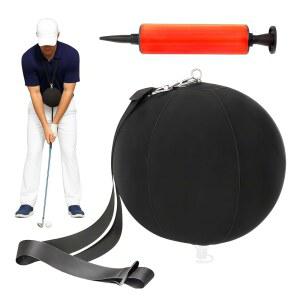 조절 가능한 넥 스트랩이 있는 와스팟 골프 스윙 트레이너 - 교정을 위한 스마트 연습 볼, 간편한 인플레이션을 휴대용 펌프 포함 초보자에게 이상적인 보조 도구