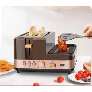 스마트 다기능 전기 토스트기 조식기 증기솥 프라이팬 와플 커피컬러