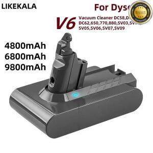 다이슨 호환 V6 배터리 진공 청소기 DC58DC59DC62650770880SV03SV04SV05SV06SV07SV09용 21.6V 9800mAh