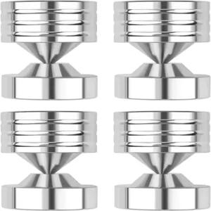 YYTCG 스피커 서브우퍼 및 턴테이블용 4팩 304스테인리스 스틸 방진 차단 발 핸드 폴리싱 오디오 발로