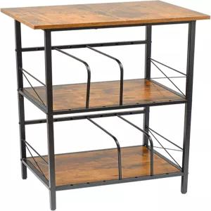 필록세니아 오아시스 레코드 플레이어 스탠드 조절 가능한 칸막이 4개 레이어 엔드 테이블 3개 비닐