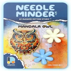 멋진 패턴 스튜디오 니들 마인더 세트 - 만다라 올빼미 마그네틱 + 스레드 2개. 크로스 스티치 자수 및