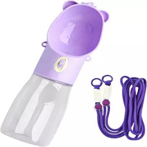 반려견 물병 용기 휴대용 및 강아지 여행용 접이식 스트랩 누수 방지 정수기 하이킹 식품 등급 플라스틱