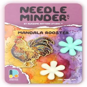 멋진 패턴 스튜디오 니들 마인더 세트 - 만다라 루스터 마그네틱 + 스레드 2개. 크로스 스티치 자수 및